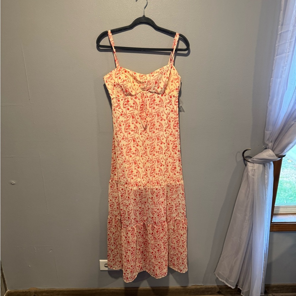 As U Wish Pink and Cream Midi Dress